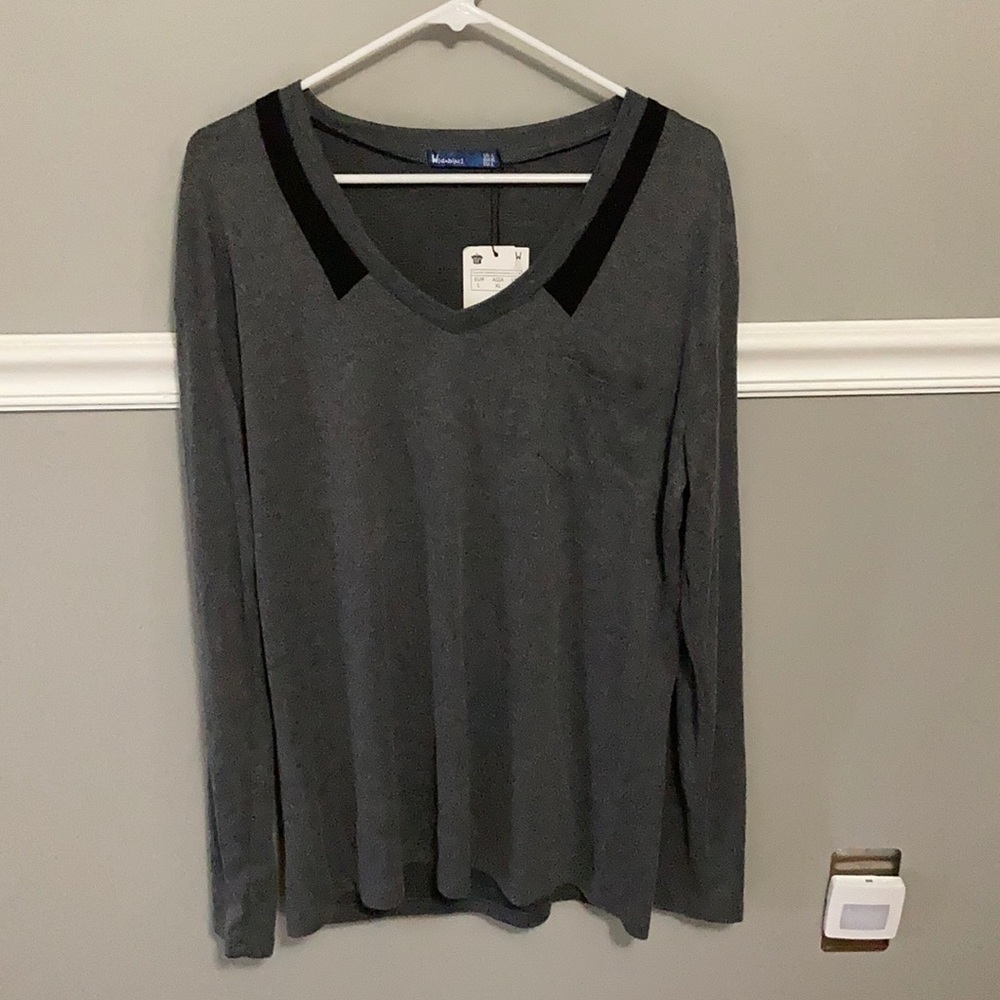 Doublju Men’s V Neck With Contrast Collar